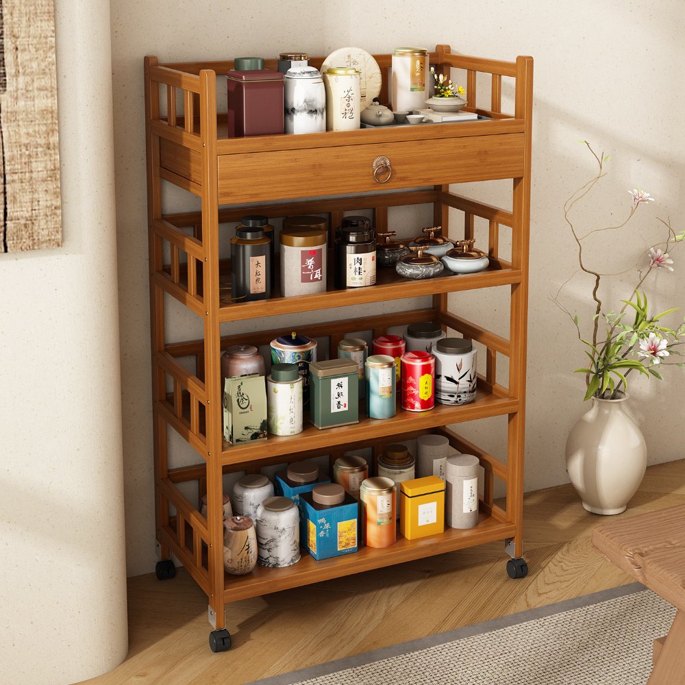 Bamboo Products – Mobile Cart Series Rail-Design Utility Cart